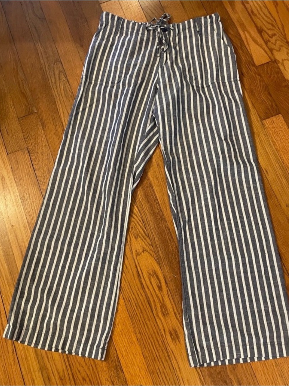 Just Living Navy & White Striped Pants